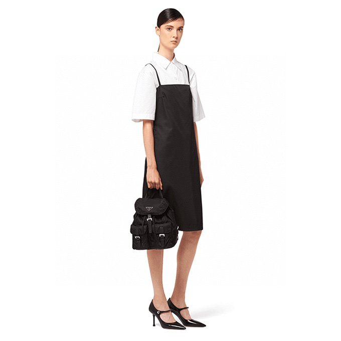 9a+quality prada re-nylon recycled fabric small drawstring flap backpack